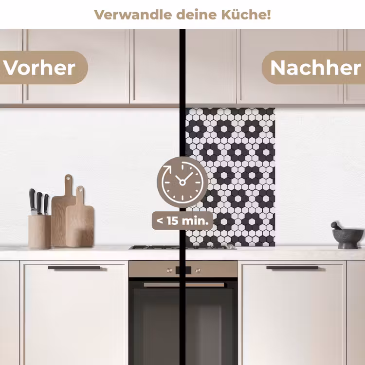 Küchenrückwand - Blume - Form - Muster - Schwarz — 2