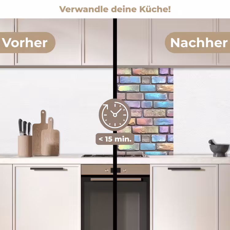 Küchenrückwand - Steine - Regenbogen - Metallisch — 2