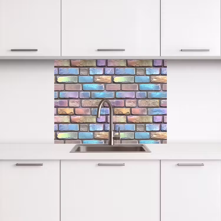Küchenrückwand - Steine - Regenbogen - Metallisch — 3