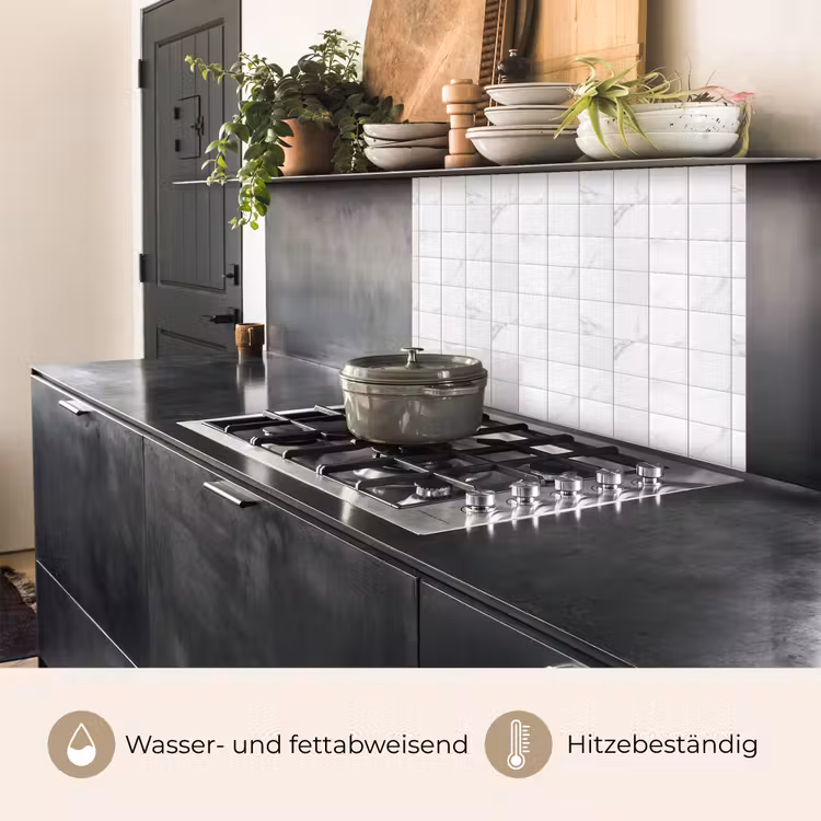 Küchenrückwand - Marmor - Muster - Adern - Weiß — 4