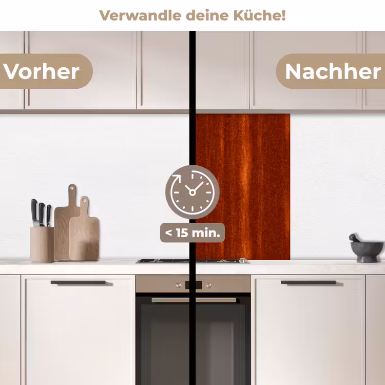 Küchenrückwand - Orange - Rot - Rost - Metall — 2