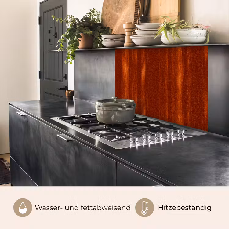Küchenrückwand - Orange - Rot - Rost - Metall — 4