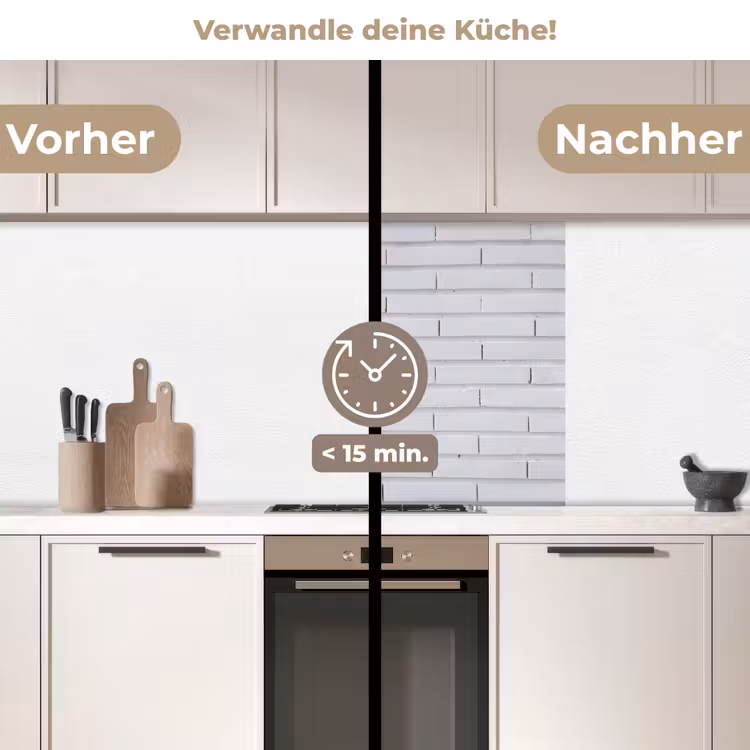 Küchenrückwand - Ziegel - Gestrichen - Weiß - Minimalistisch — 2