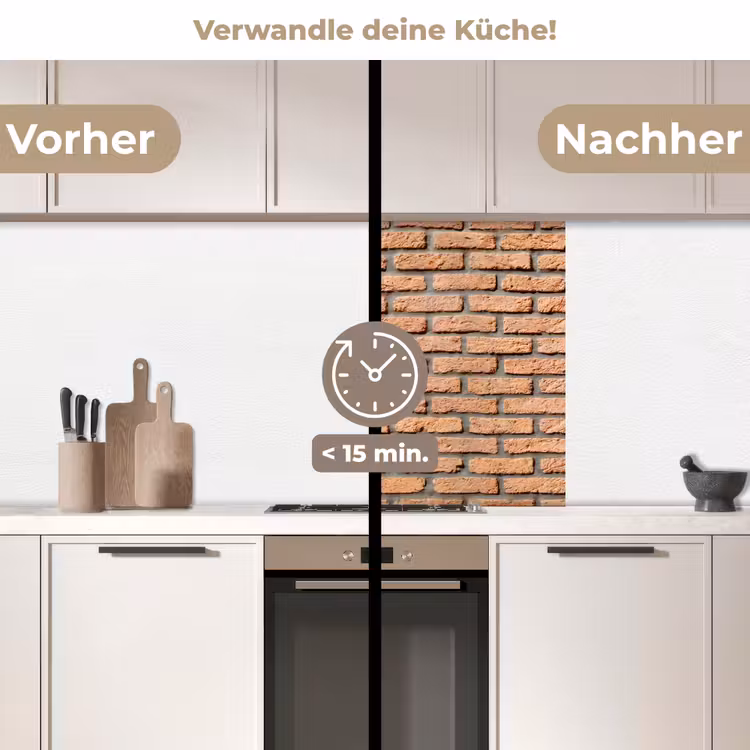 Küchenrückwand - Ziegel - Rechteckig - Rot - Wand — 2