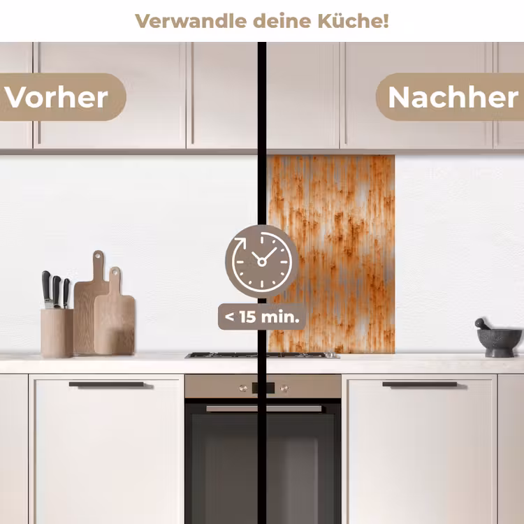 Küchenrückwand - Metall - Grau - Orange - Rost — 2