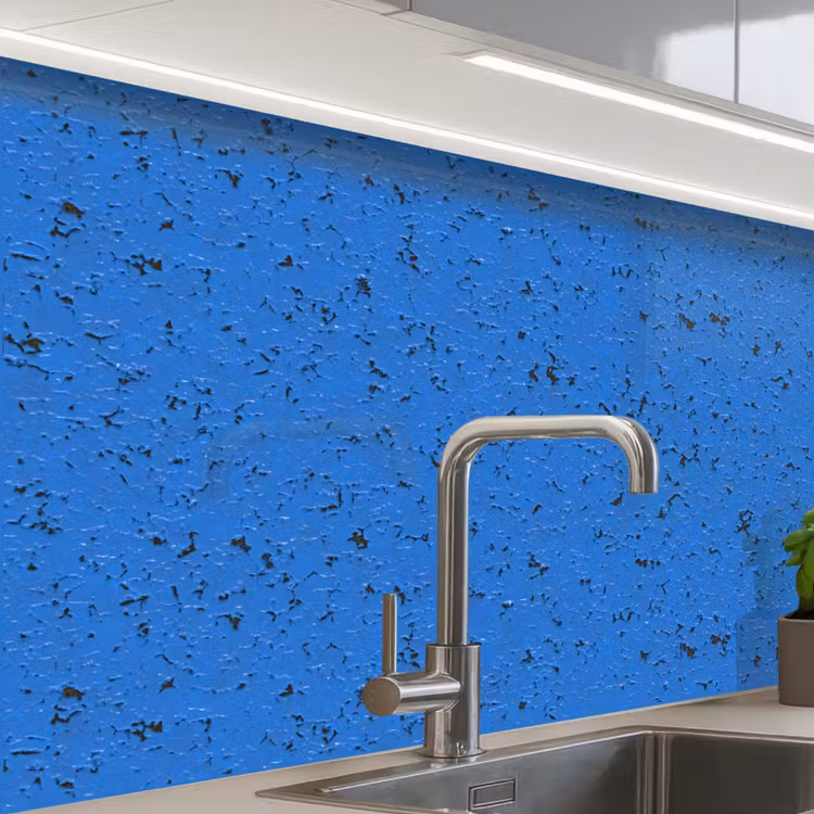 Küchenrückwand - Rost - Blau - Risse - Farbe — 1