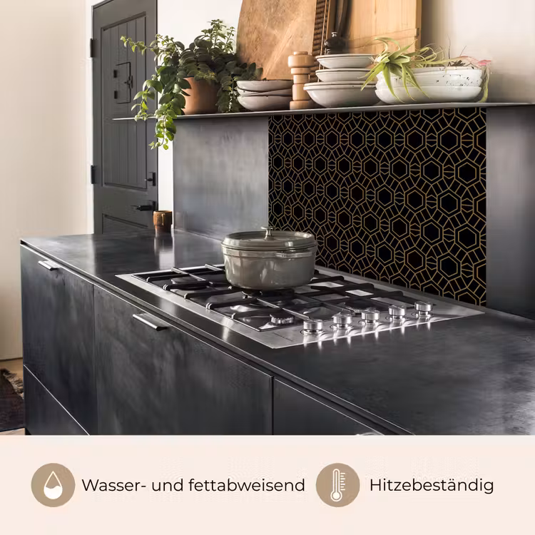 Küchenrückwand - Gold - Schwarz - Rosettenstruktur — 4