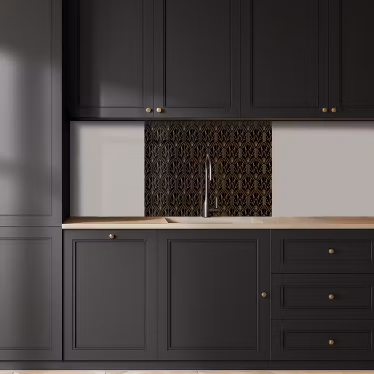 Küchenrückwand - Gold - Schwarz - Linien — 5