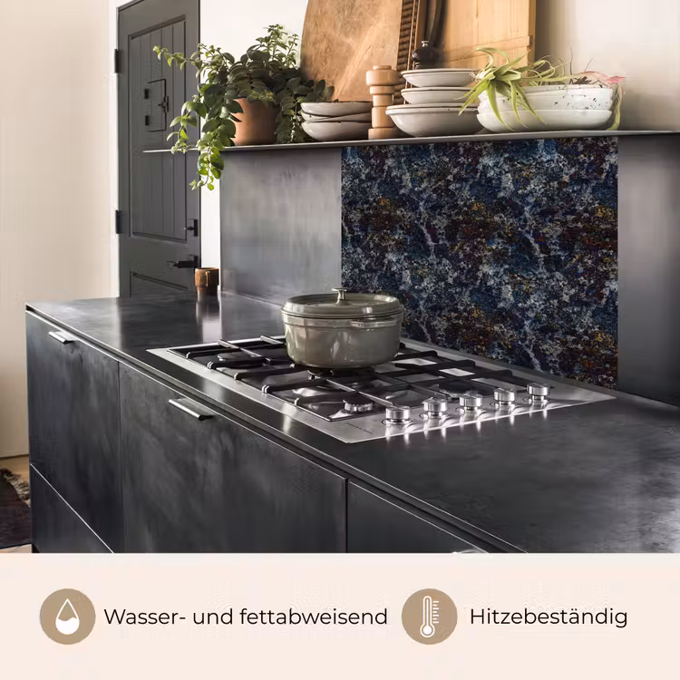 Küchenrückwand - Blau - Granit - Dunkel — 4