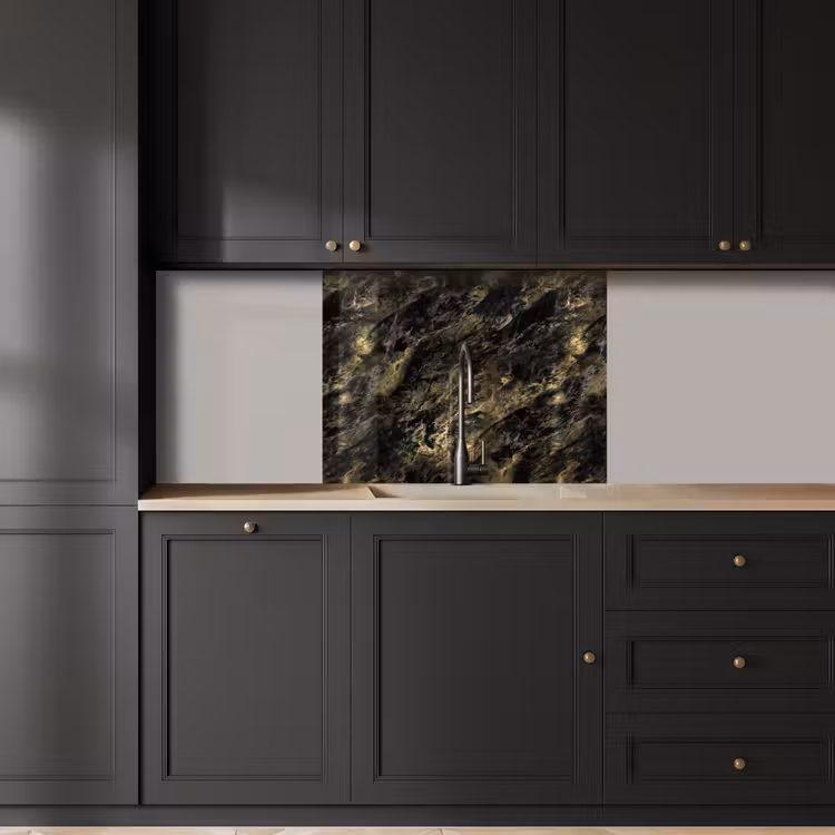 Küchenrückwand - Marmor - Schwarz - Gold — 5