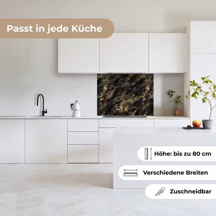 Küchenrückwand - Marmor - Schwarz - Gold — 6