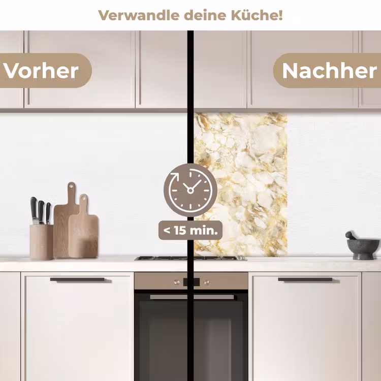 Küchenrückwand - Warm - Gold - Marmor - Muster — 2