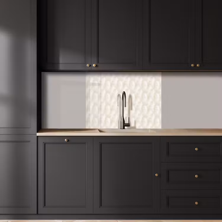 Küchenrückwand - Blätter - Beige - Weiß - Botanisch - Natur — 5