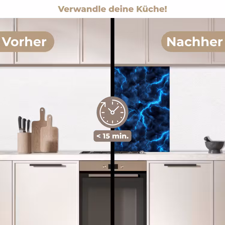 Küchenrückwand - Dunkel - Blau - Blitzschlag — 2