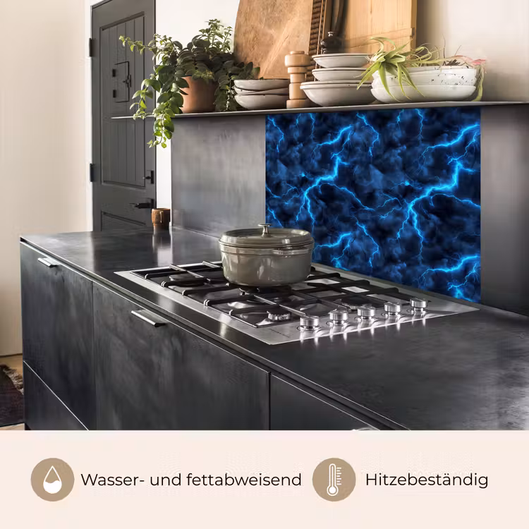 Küchenrückwand - Dunkel - Blau - Blitzschlag — 4