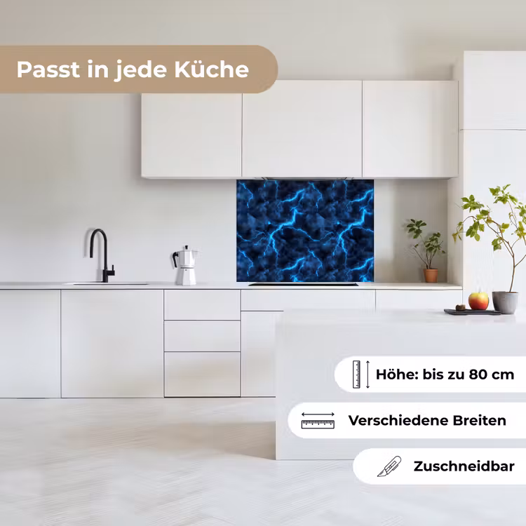 Küchenrückwand - Dunkel - Blau - Blitzschlag — 6