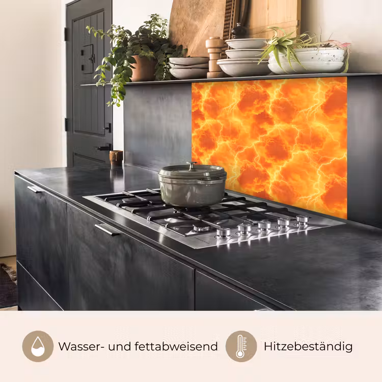 Küchenrückwand - Blitz - Sturm - Orange — 4