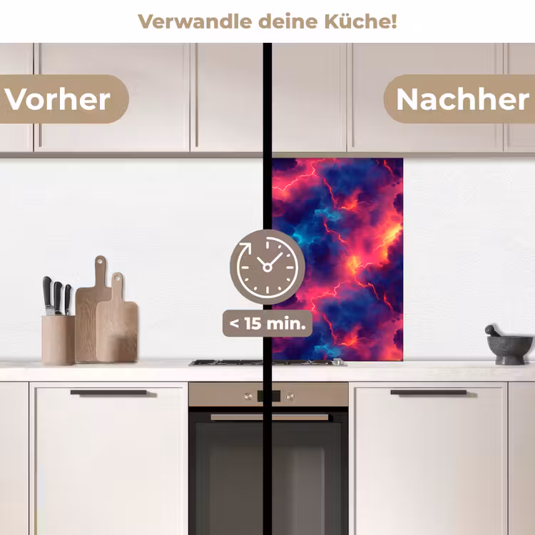 Küchenrückwand - Blitze - Wolken - Farbenfroh — 2