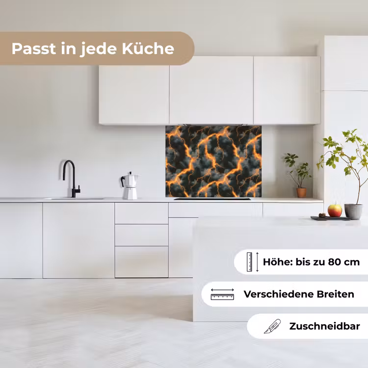 Küchenrückwand - Orange - Blitze - Wolken — 6
