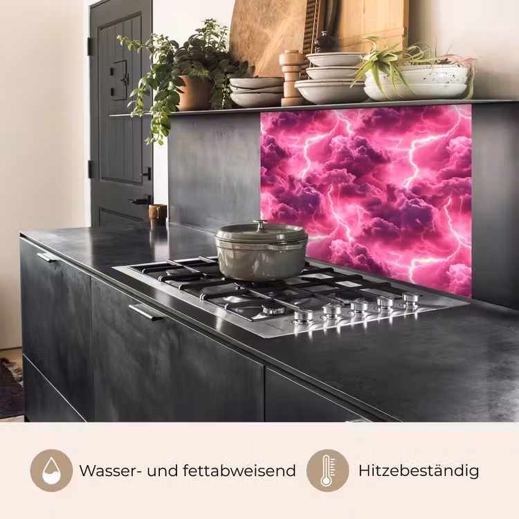 Küchenrückwand - Rosa - Gewitter - Wolken — 4