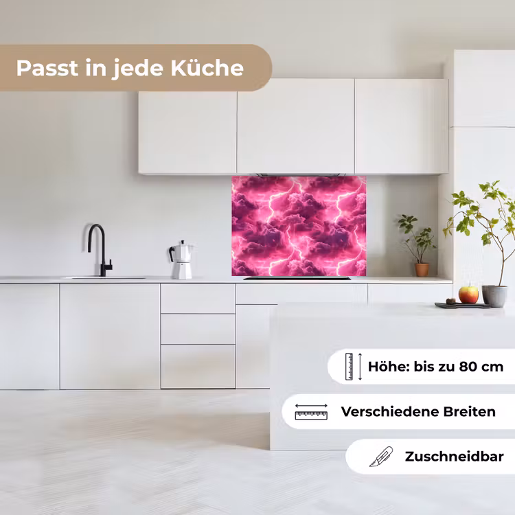 Küchenrückwand - Rosa - Gewitter - Wolken — 6