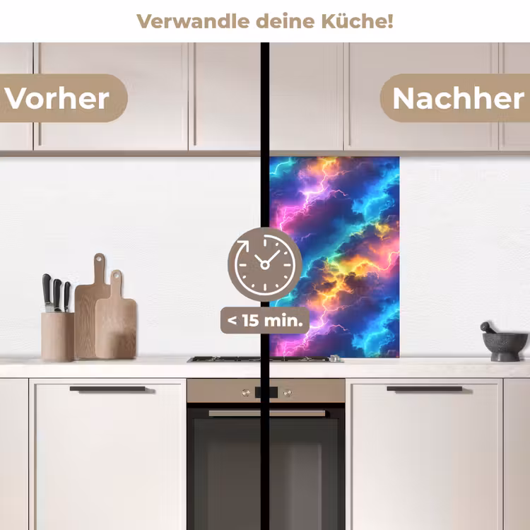 Küchenrückwand - Sturm - Blitz - Regenbogen — 2