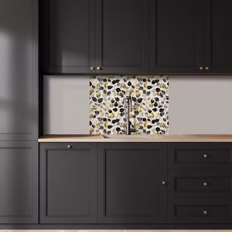 Küchenrückwand - Botanisch - Gold - Schwarz — 5