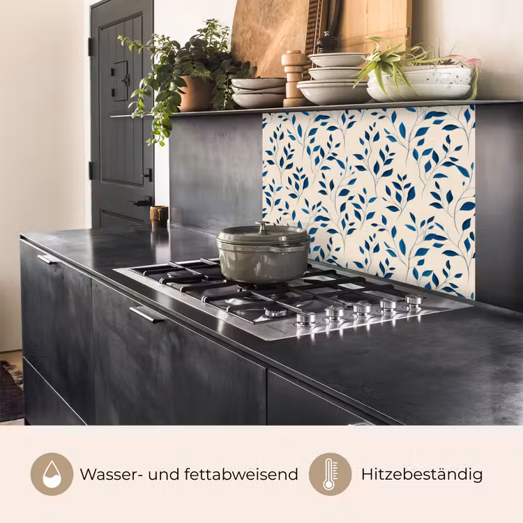 Küchenrückwand - Muster - Blau- Beige — 4