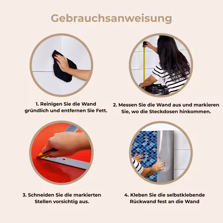 Küchenrückwand - Muster - Fischschuppen - Blau — 8