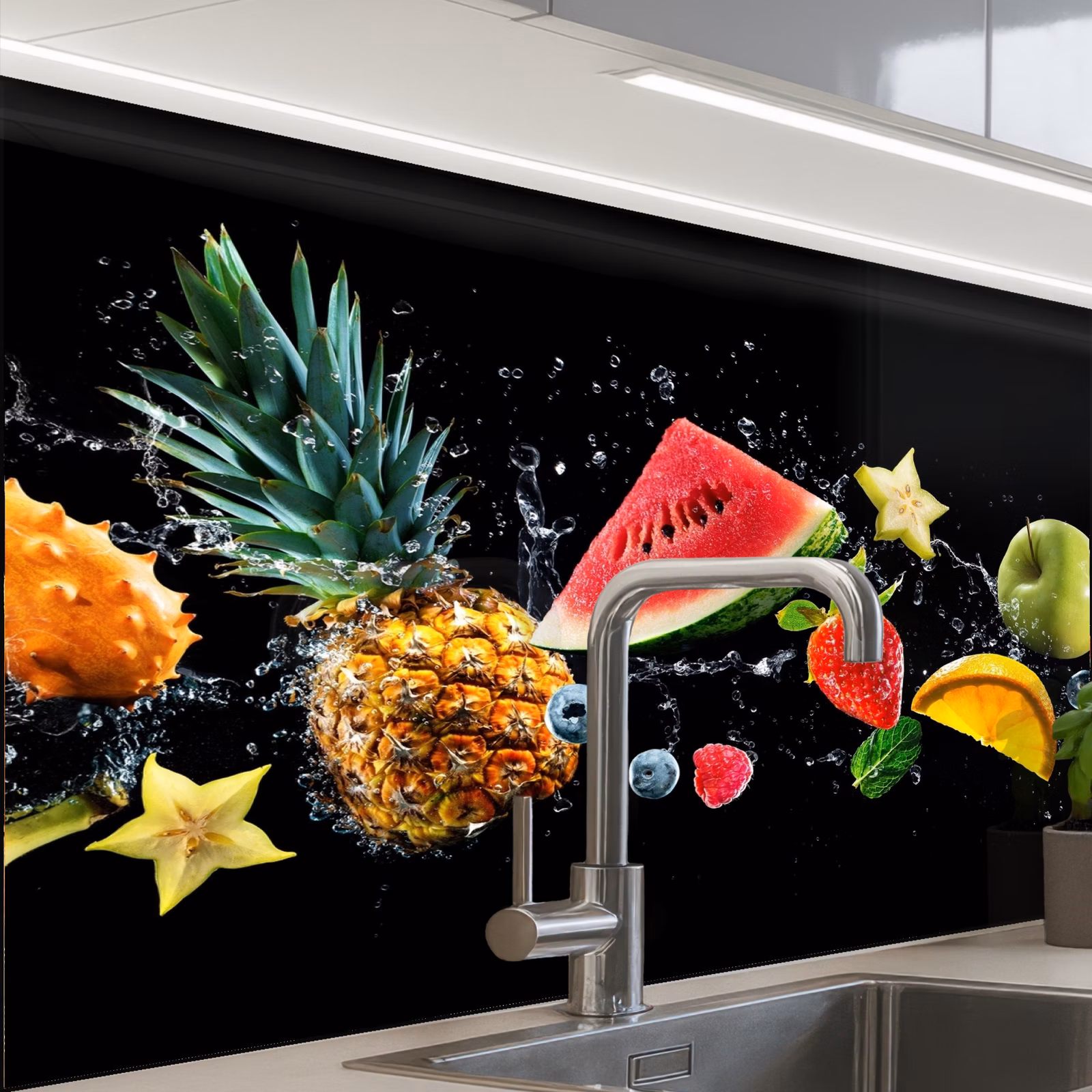 Küchenrückwand - Splash - Obst - Schwarz — 1