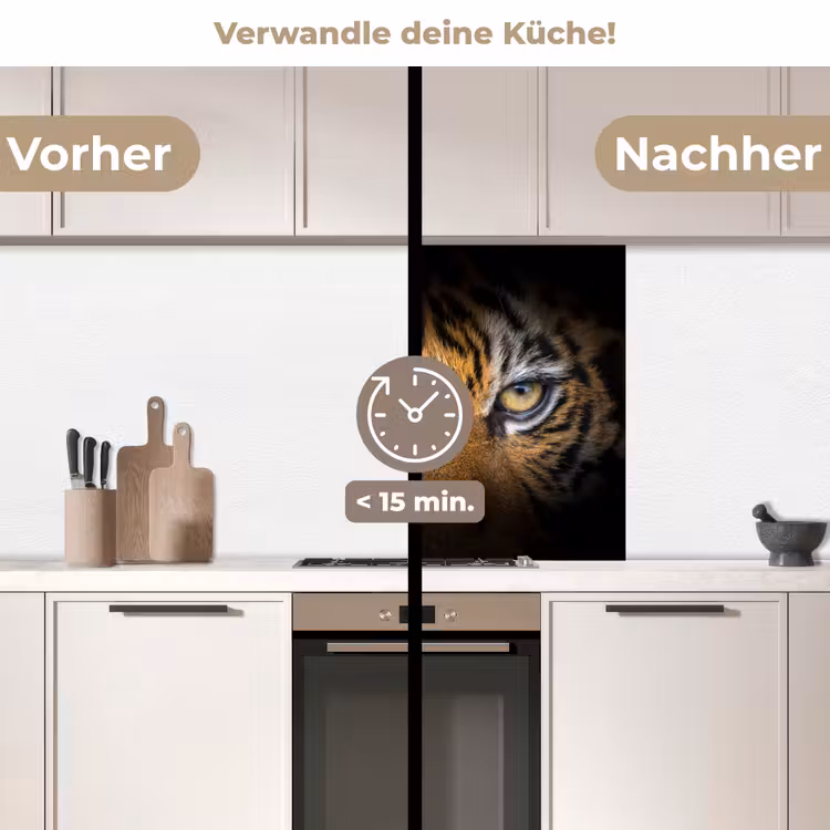 Küchenrückwand - Tiger - Schwarz - Tier — 2