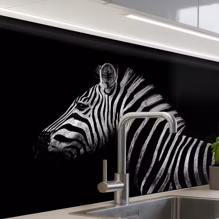 Küchenrückwand - Zebra - Tier - Schwarz — 1