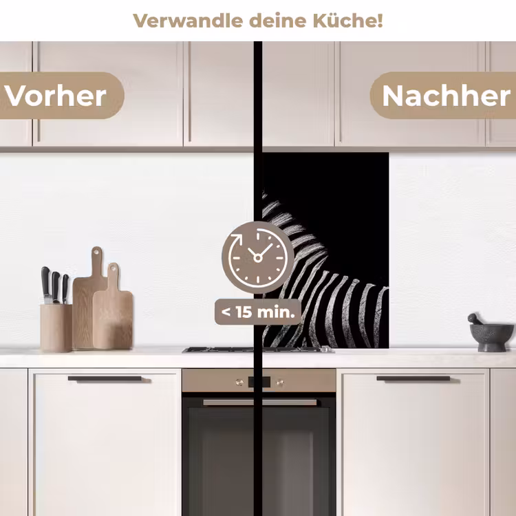 Küchenrückwand - Zebra - Tier - Schwarz — 2
