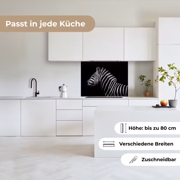 Küchenrückwand - Zebra - Tier - Schwarz — 6