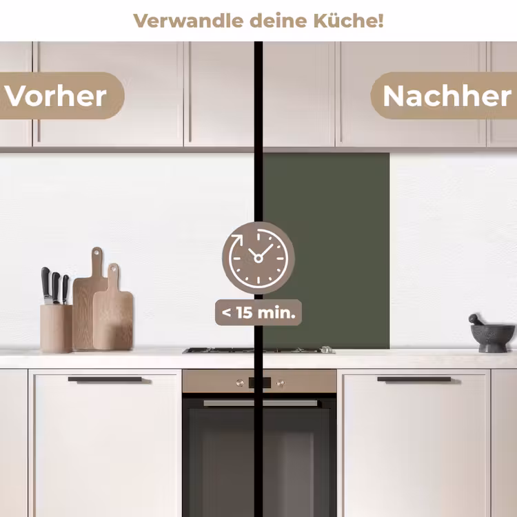 Küchenrückwand - Grün - Einfarbig - Olivgrün — 2