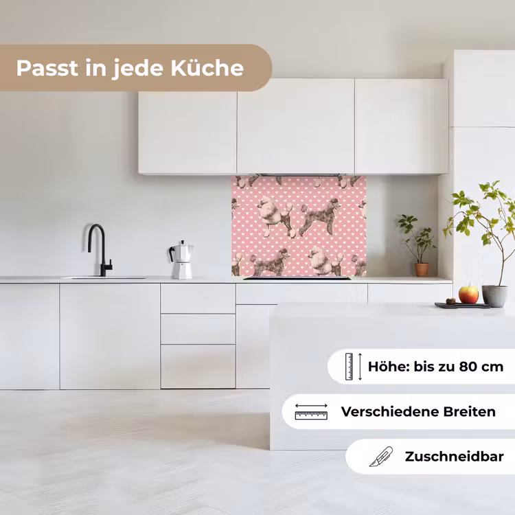 Küchenrückwand - Herz - Pudel - Muster — 6