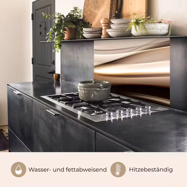 Küchenrückwand - Wellen - Abstrakt - Warmes Beige — 4