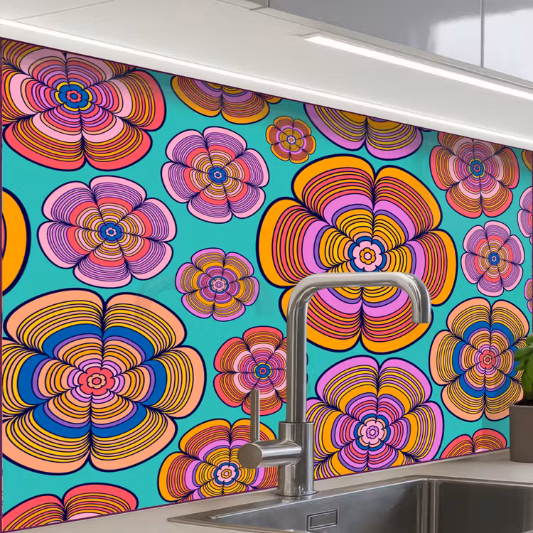 Küchenrückwand - Design - Flower Power - Farben — 1