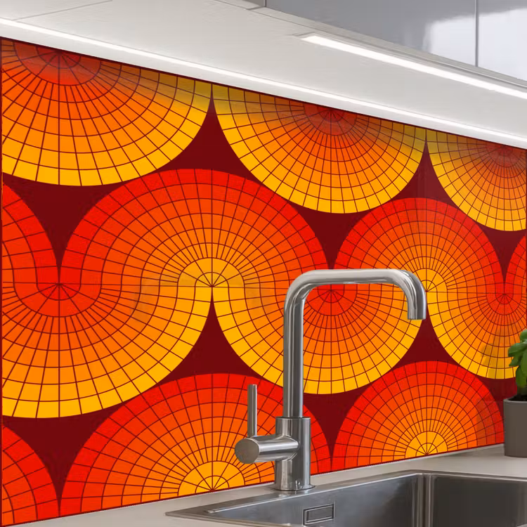 Küchenrückwand - Design - Retro - Rot - Abstrakt — 1