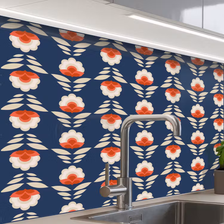 Küchenrückwand - Muster - Abstrakt - Blumen — 1