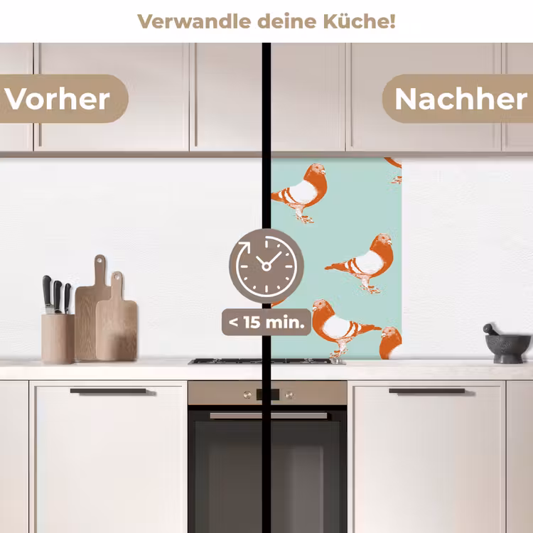 Küchenrückwand - Taube - Vogel - Muster — 2