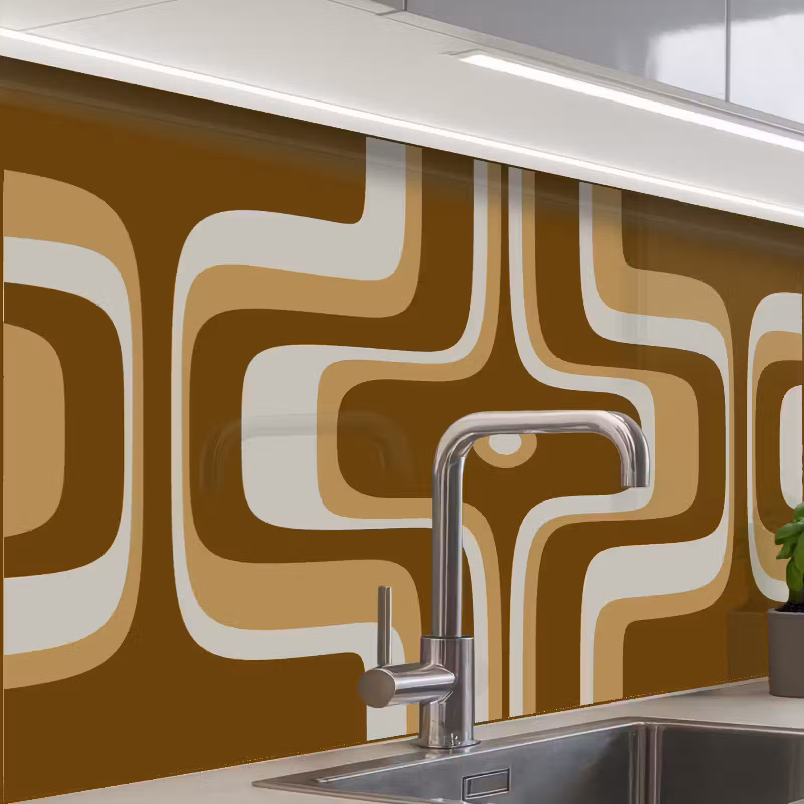 Küchenrückwand - Retro - Design - Braun — 1
