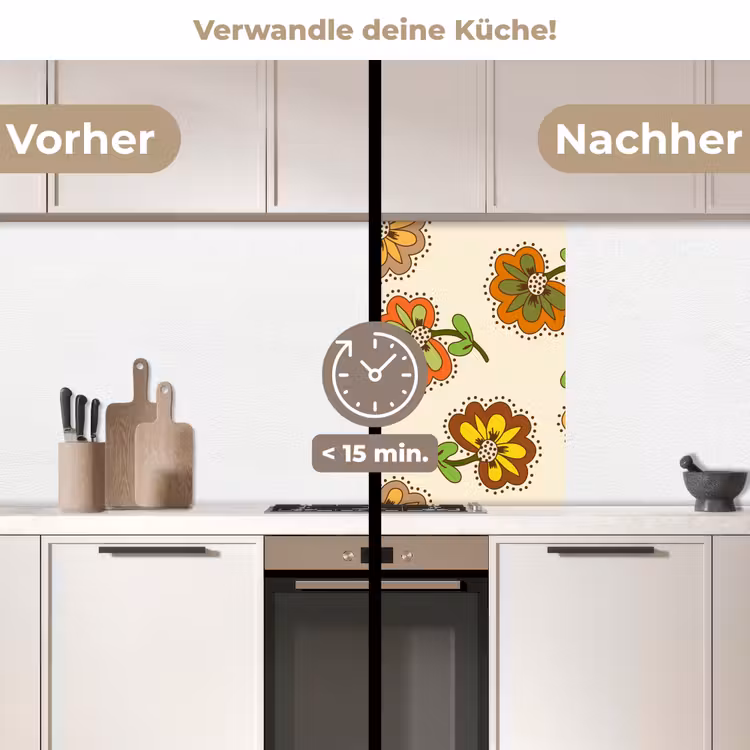 Küchenrückwand - Design - Blumen - Retro - Vintage — 2