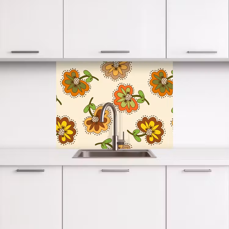 Küchenrückwand - Design - Blumen - Retro - Vintage — 3