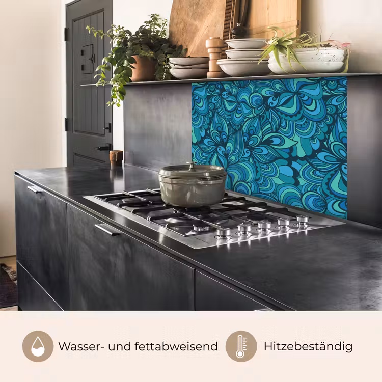 Küchenrückwand - Design - Vintage - Blau - Türkis — 4