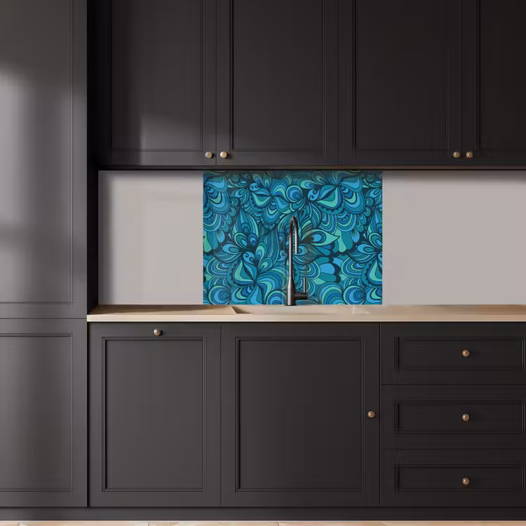 Küchenrückwand - Design - Vintage - Blau - Türkis — 5