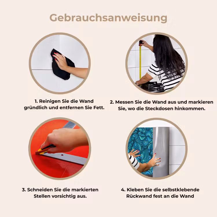Küchenrückwand - Design - Vintage - Blau - Türkis — 8