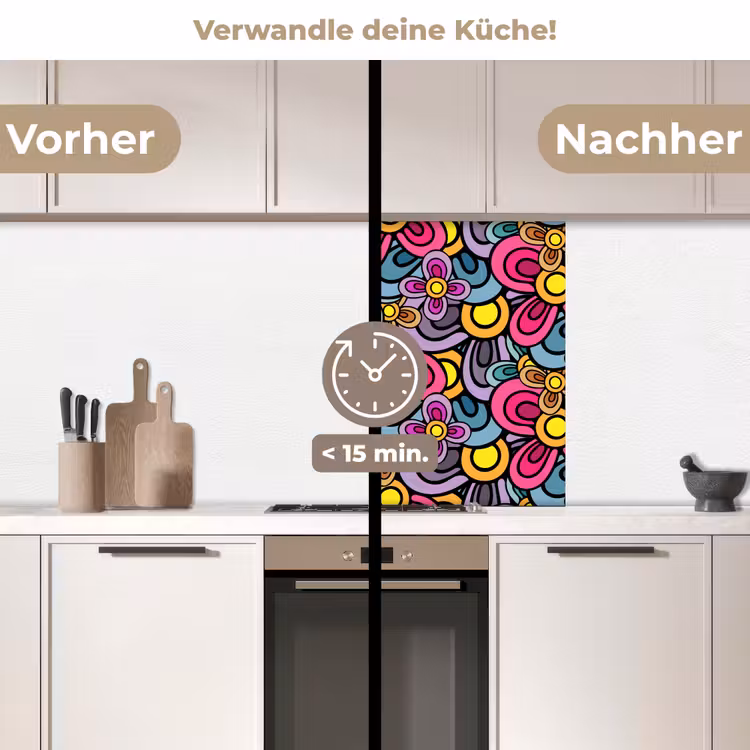 Küchenrückwand - Diagramm - Hippie - Blumen - Lila — 2