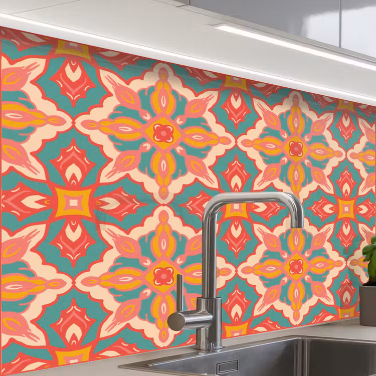 Küchenrückwand - Muster - Hippie - Orange — 1