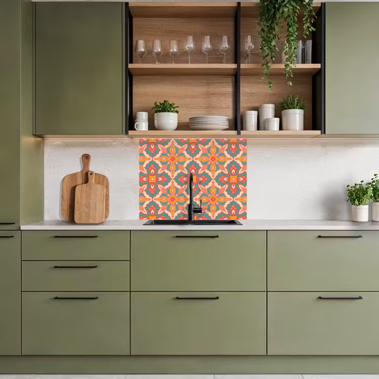 Küchenrückwand - Muster - Hippie - Orange — 7